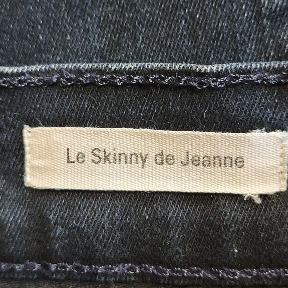 FRAME Le Skinny de Jeanne Mid Rise Dark Wash Blue Denim Jeans Minimal Chic 27 - Picture 10 of 13